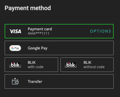 payment methods